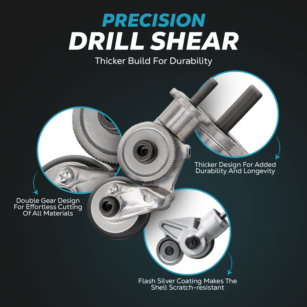 Drill Metal Cutter Attachment with Dual Cutting Wheels for Sheet Tool Blade