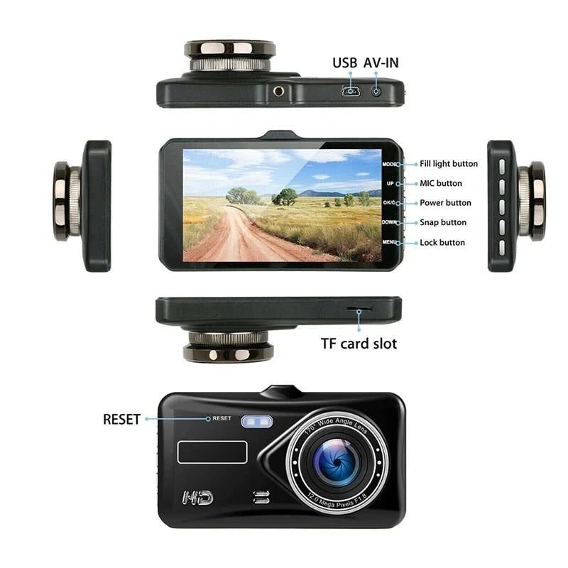 Dual Dash Cam Car Dashboard Camera 1080p Front and Rear with Lcd Screen Wireless