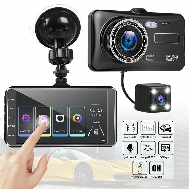Dual Dash Cam Car Dashboard Camera 1080p Front and Rear with Lcd Screen Wireless