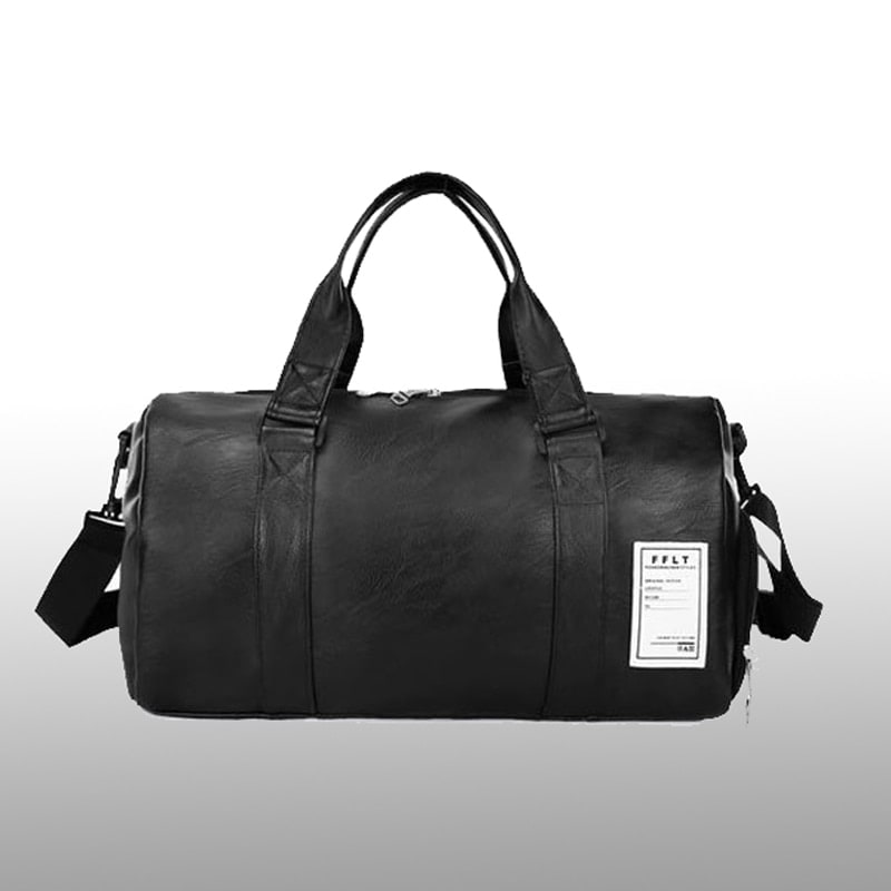 Duffle Bag for Gym and Workout with Faux Leather Shoulder Strap and Zippered Pockets