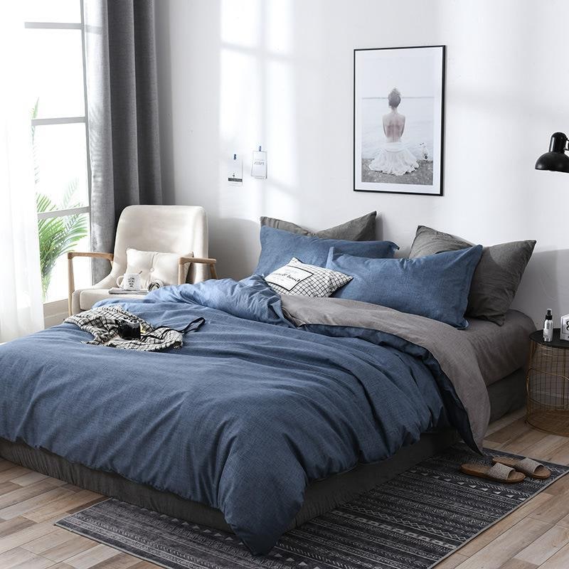 Duvet Cover Set with Sheets Queen and King Size Reversible Brushed Microfiber Bedding