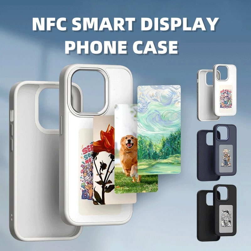 E-Ink Phone Case with Strap and Wallet Slot for Iphone 14 Pro Max Battery-Free Smart Display Cover