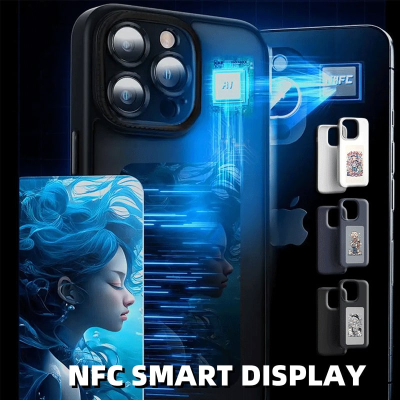 E-Ink Phone Case with Strap and Wallet Slot for Iphone 14 Pro Max Battery-Free Smart Display Cover