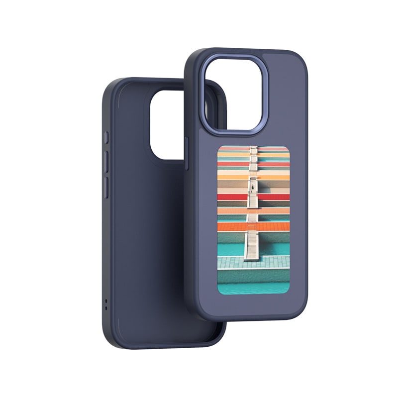 E-Ink Phone Case with Strap and Wallet Slot for Iphone 14 Pro Max Battery-Free Smart Display Cover