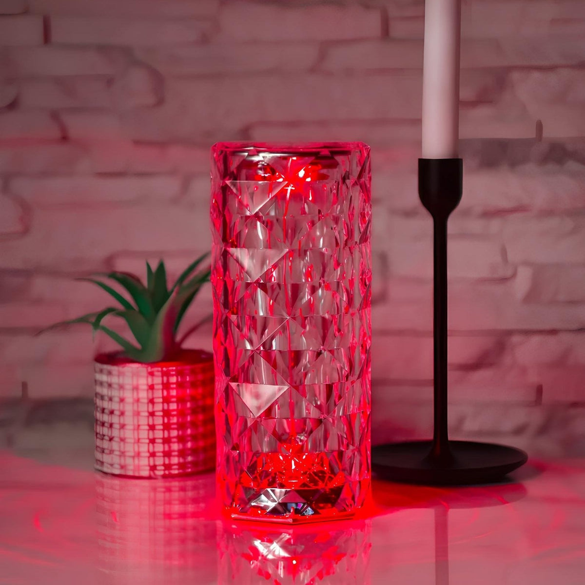 Elegant Crystal LED Lamp 16 Colour Options & Remote Control