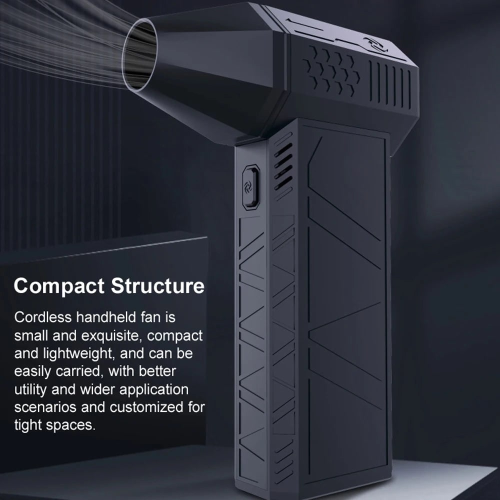 Electric Air Duster Cordless Handheld Rechargeable USB Portable Jet Fan Battery Powered Blower