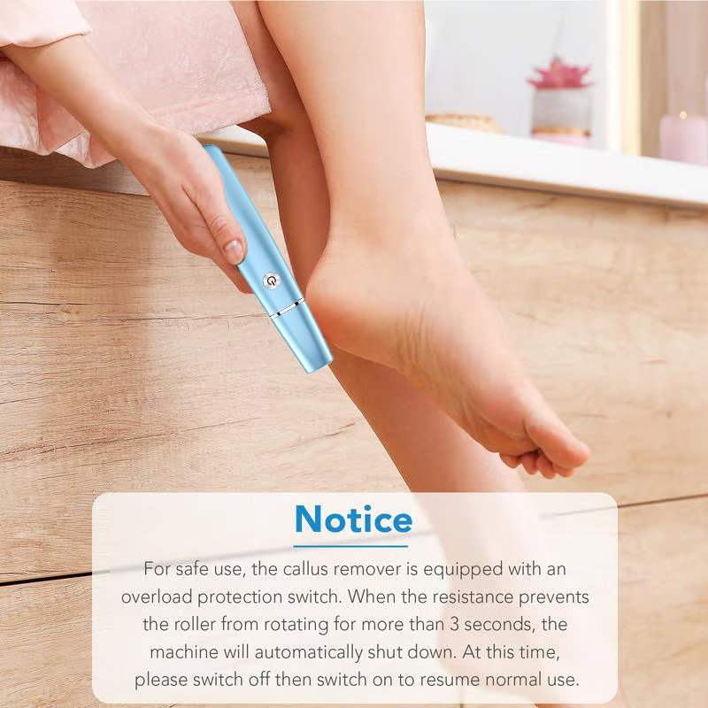 Electric Foot File and Callus Remover with Rechargeable Battery and Rotating Exfoliating Roller
