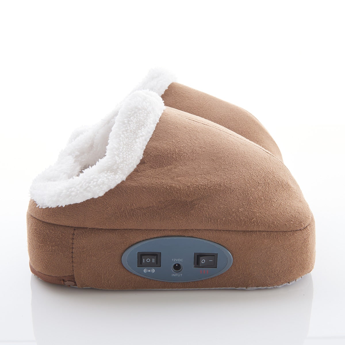 Electric Foot Massager Heated Warmer Vibrating Fleece Lined Dual Pocket