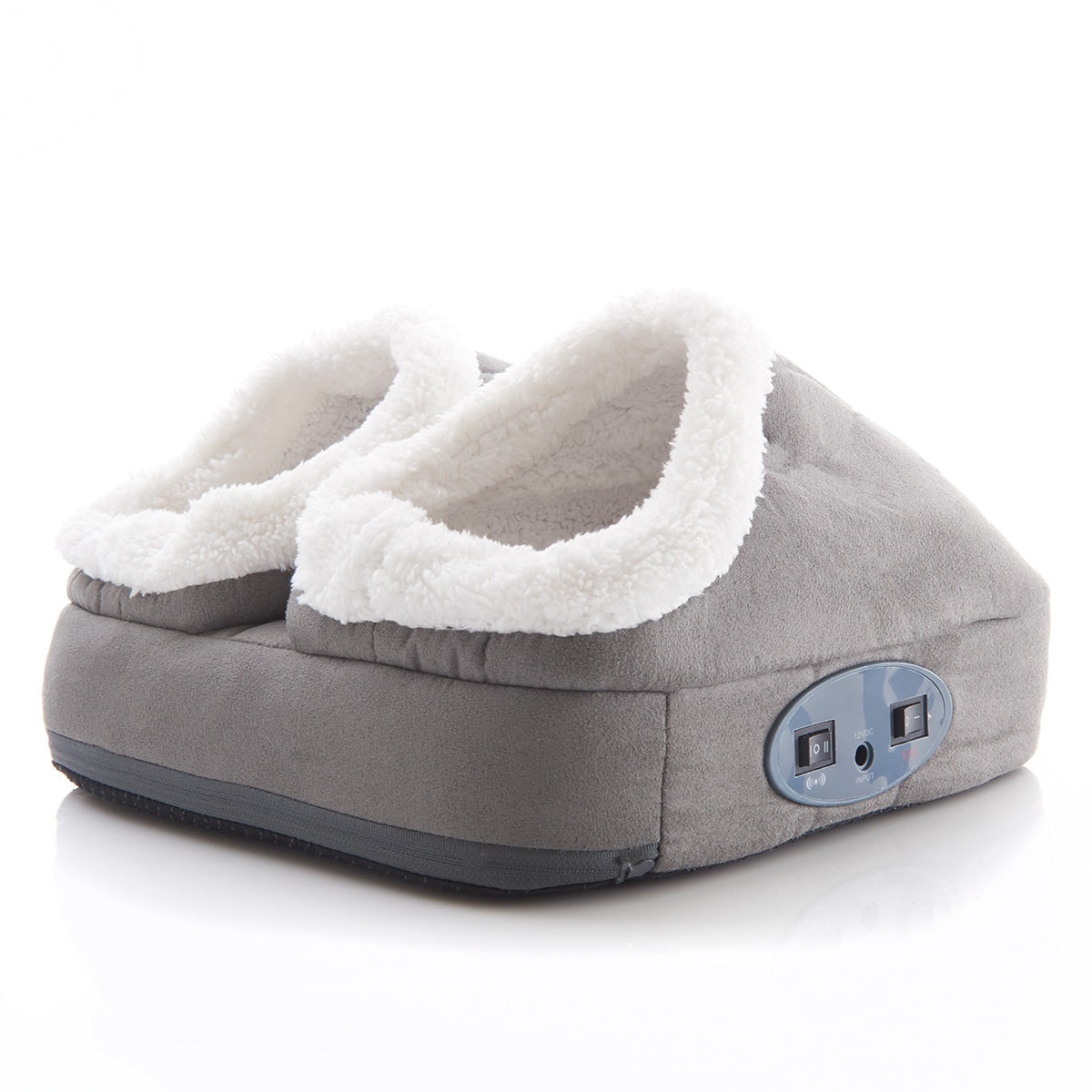 Electric Foot Massager Heated Warmer Vibrating Fleece Lined Dual Pocket