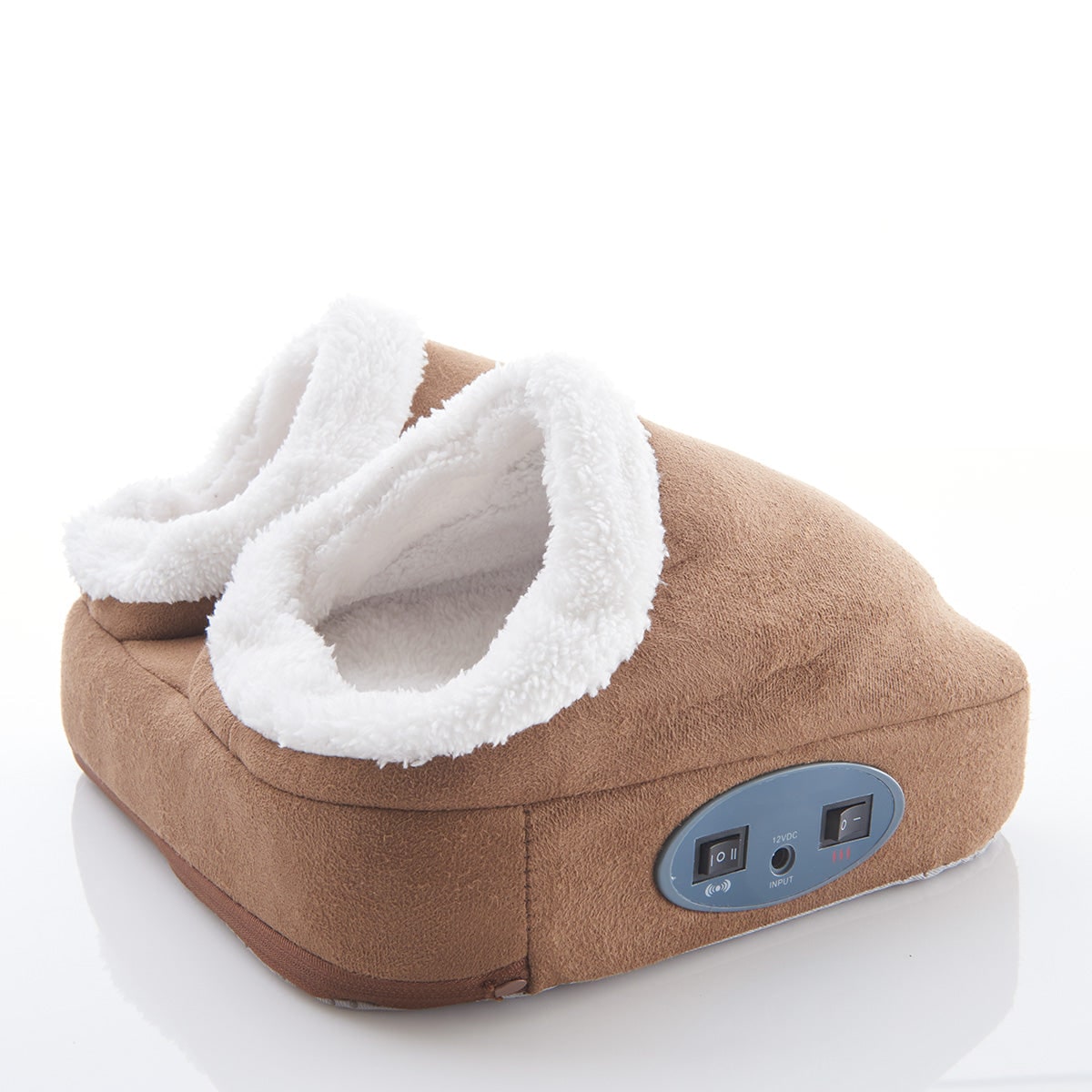 Electric Foot Massager Heated Warmer Vibrating Fleece Lined Dual Pocket