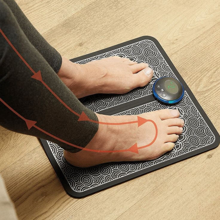 Electric Portable Ems Foot Massager Mat with Digital Control and LED Display