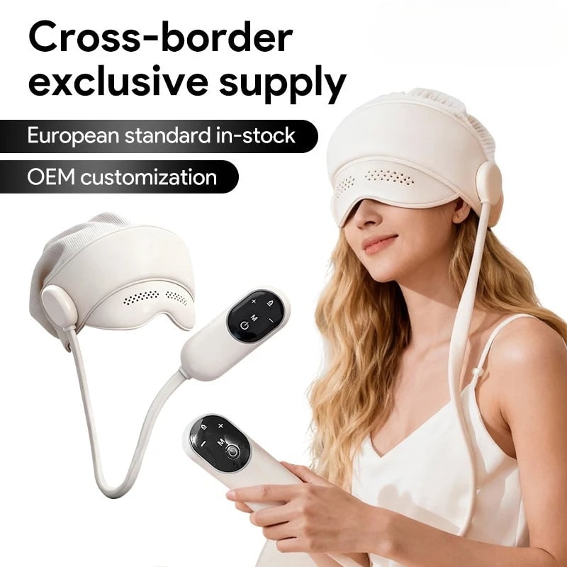 Electric Head and Scalp Massager Air Compression Eye Visor and Heat Spa