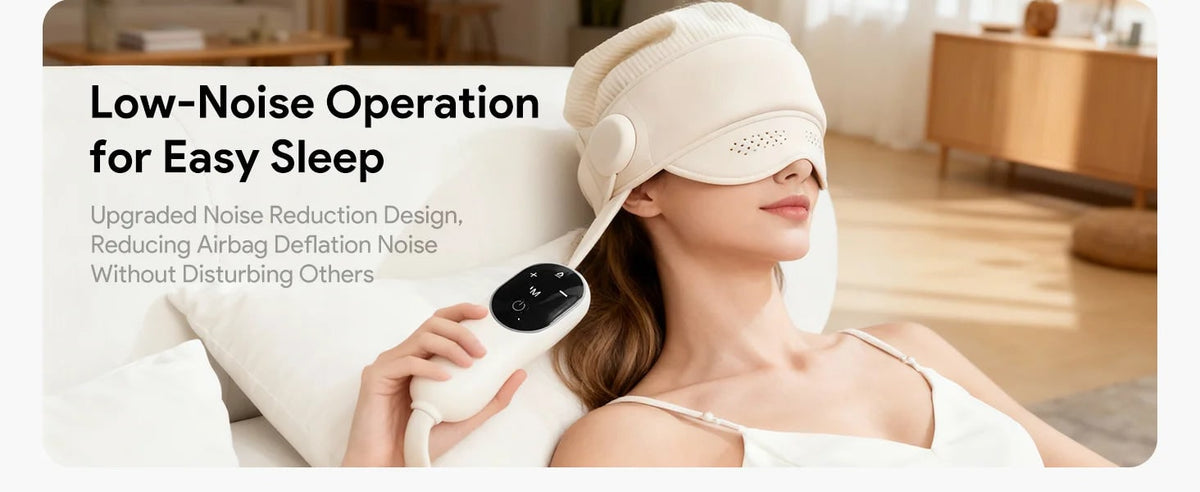 Electric Head and Scalp Massager Air Compression Eye Visor and Heat Spa
