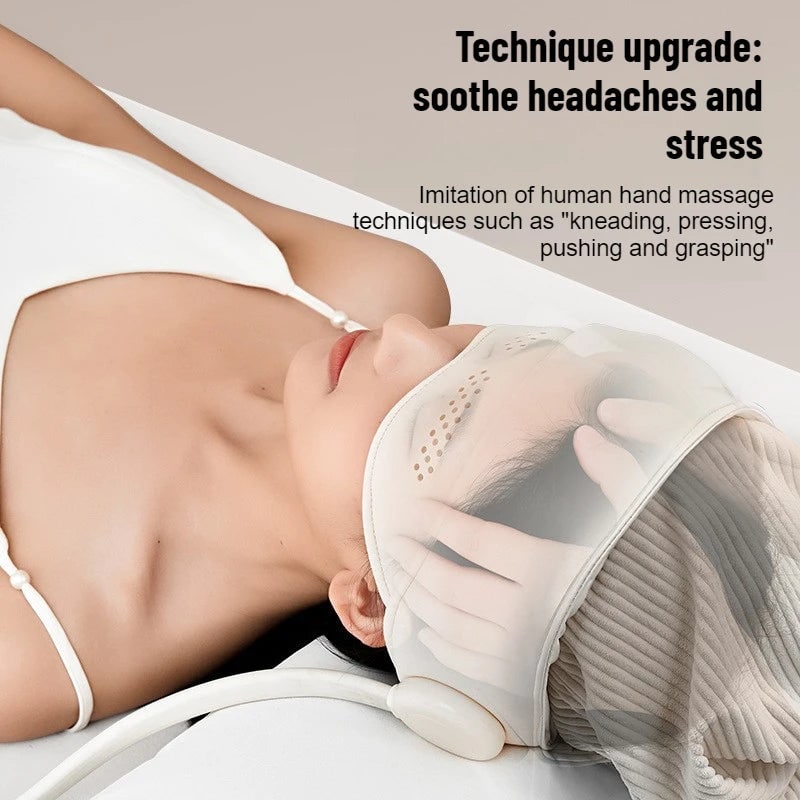 Electric Head and Scalp Massager Air Compression Eye Visor and Heat Spa