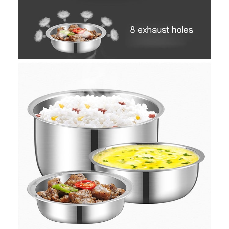 Electric Heating Lunch Box with Stainless Steel Bowls and Bento Food Steamer Heated