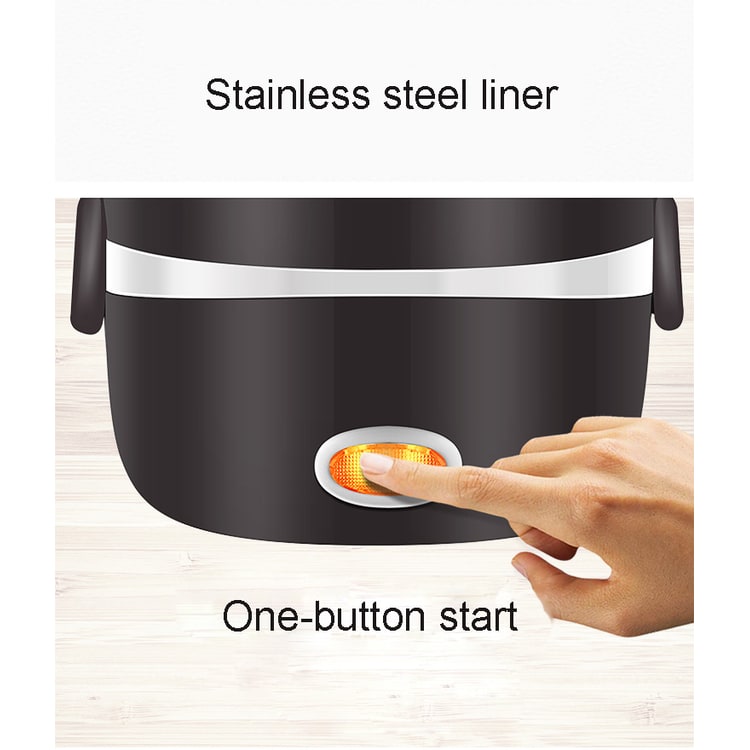 Electric Heating Lunch Box with Stainless Steel Bowls and Bento Food Steamer Heated