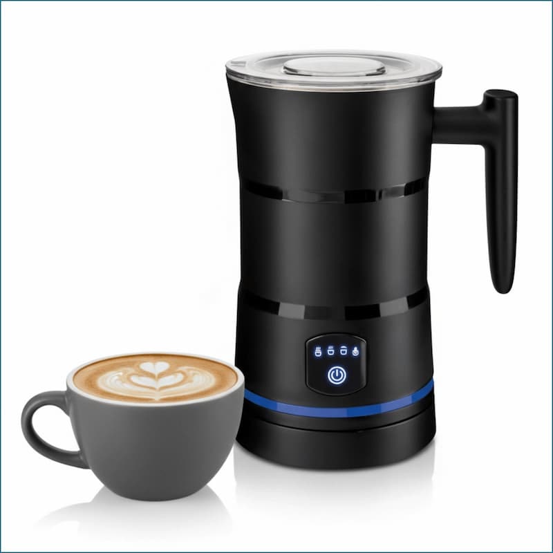 Electric Milk Frother and Steamer with Automatic Heating and Frothing for Creamy Foam