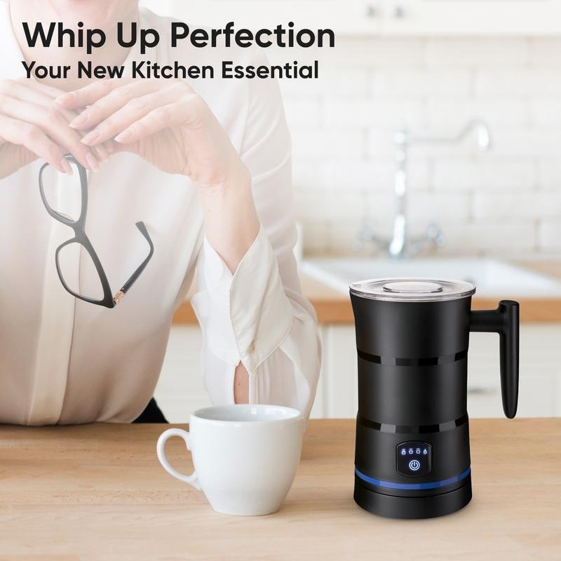 Electric Milk Frother and Steamer with Automatic Heating and Frothing for Creamy Foam