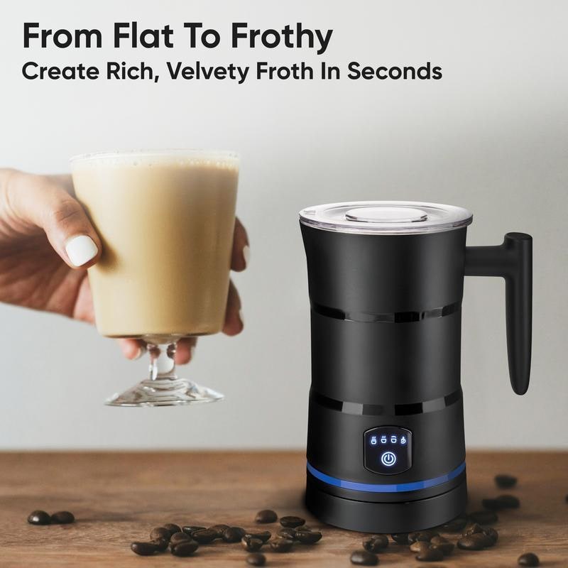 Electric Milk Frother and Steamer with Automatic Heating and Frothing for Creamy Foam