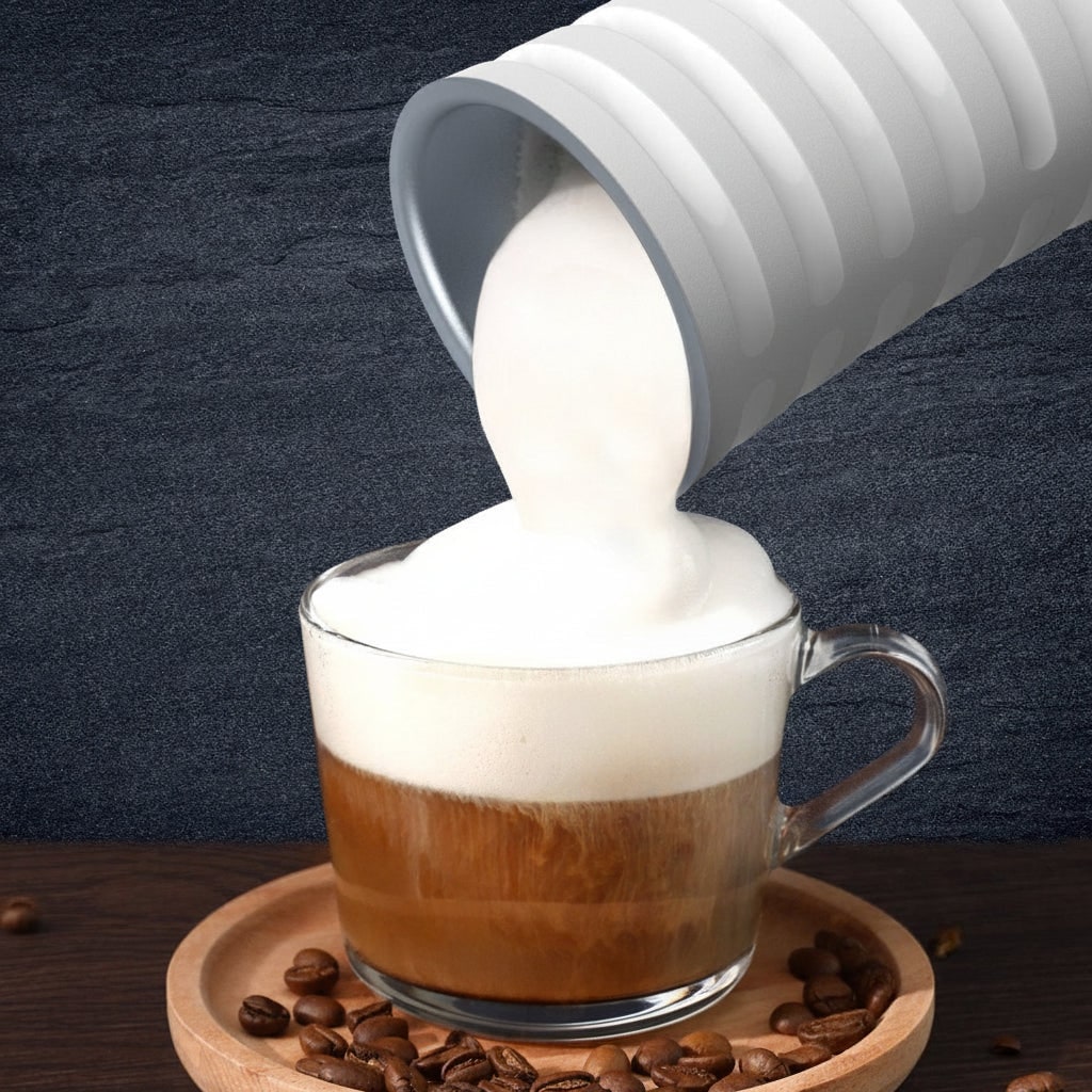 Electric Milk Frother and Steamer with Automatic One-Touch Foam Control for Coffee