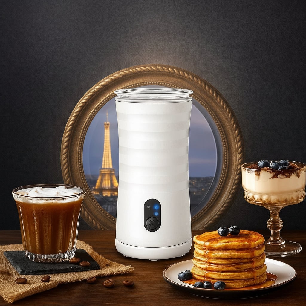 Electric Milk Frother and Steamer with Automatic One-Touch Foam Control for Coffee