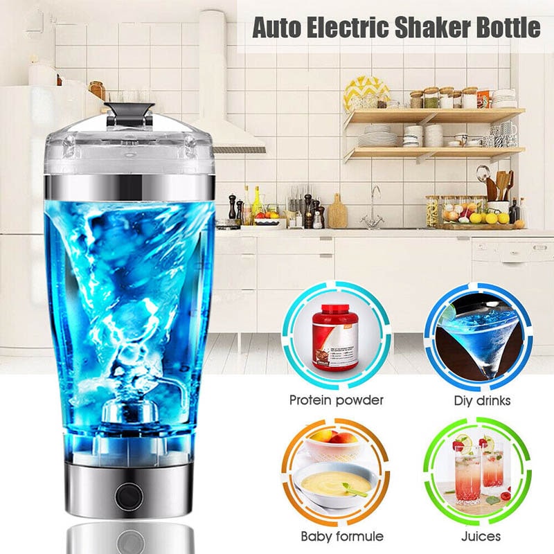 Electric Protein Shake Shaker Bottle with Motorized Mixer USB Powder Drink Blender for Sports