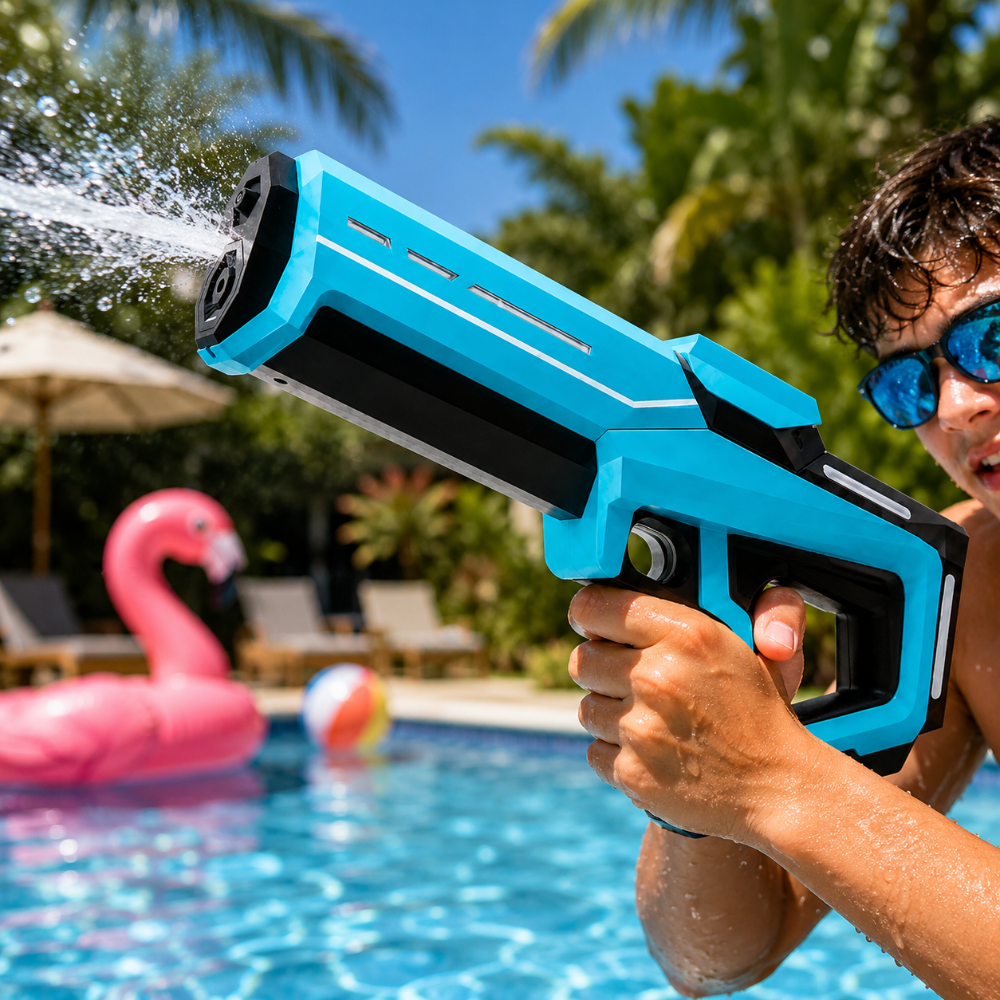 Electric Automatic Water Gun with Large Tank and Long Range Blaster High Capacity