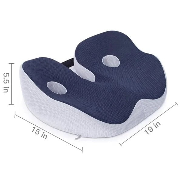 Ergonomic Seat Cushion for Desk Chair with Pressure Relief and Adjustable Strap