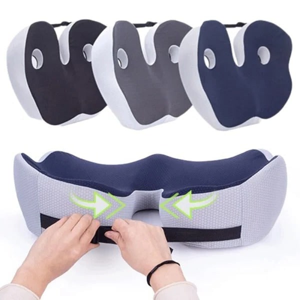 Ergonomic Seat Cushion for Desk Chair with Pressure Relief and Adjustable Strap