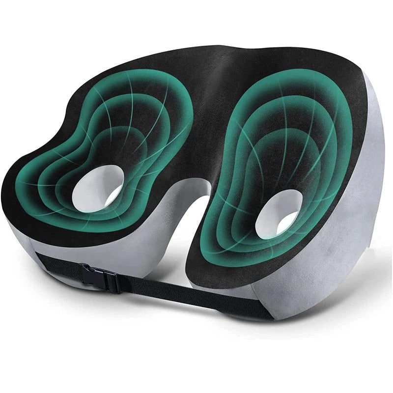 Ergonomic Seat Cushion for Desk Chair with Pressure Relief and Adjustable Strap