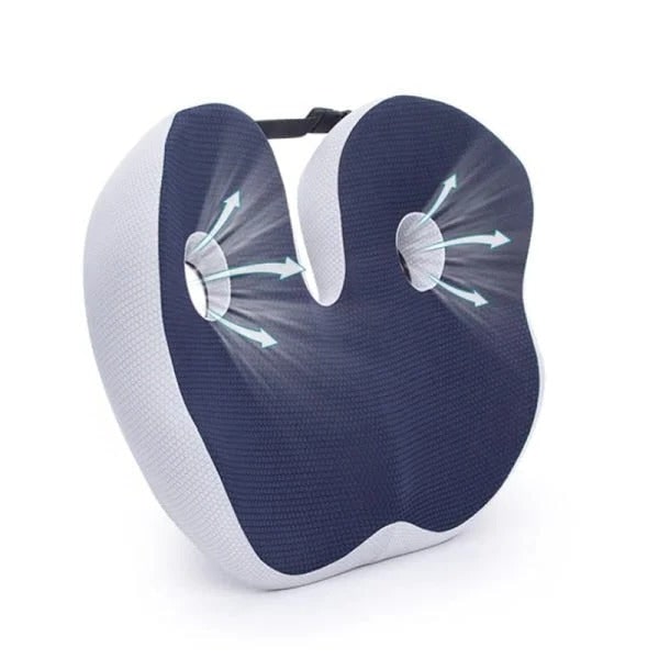 Ergonomic Seat Cushion for Desk Chair with Pressure Relief and Adjustable Strap