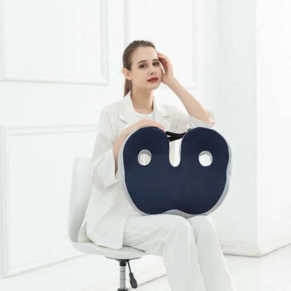 Ergonomic Seat Cushion for Desk Chair with Pressure Relief and Adjustable Strap