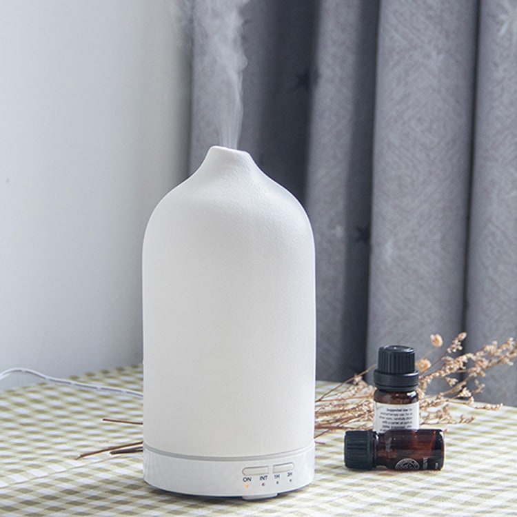 Essential Oil Diffuser with Aroma Humidifier Ceramic Ultrasonic Mist 100ml Capacity and Timer