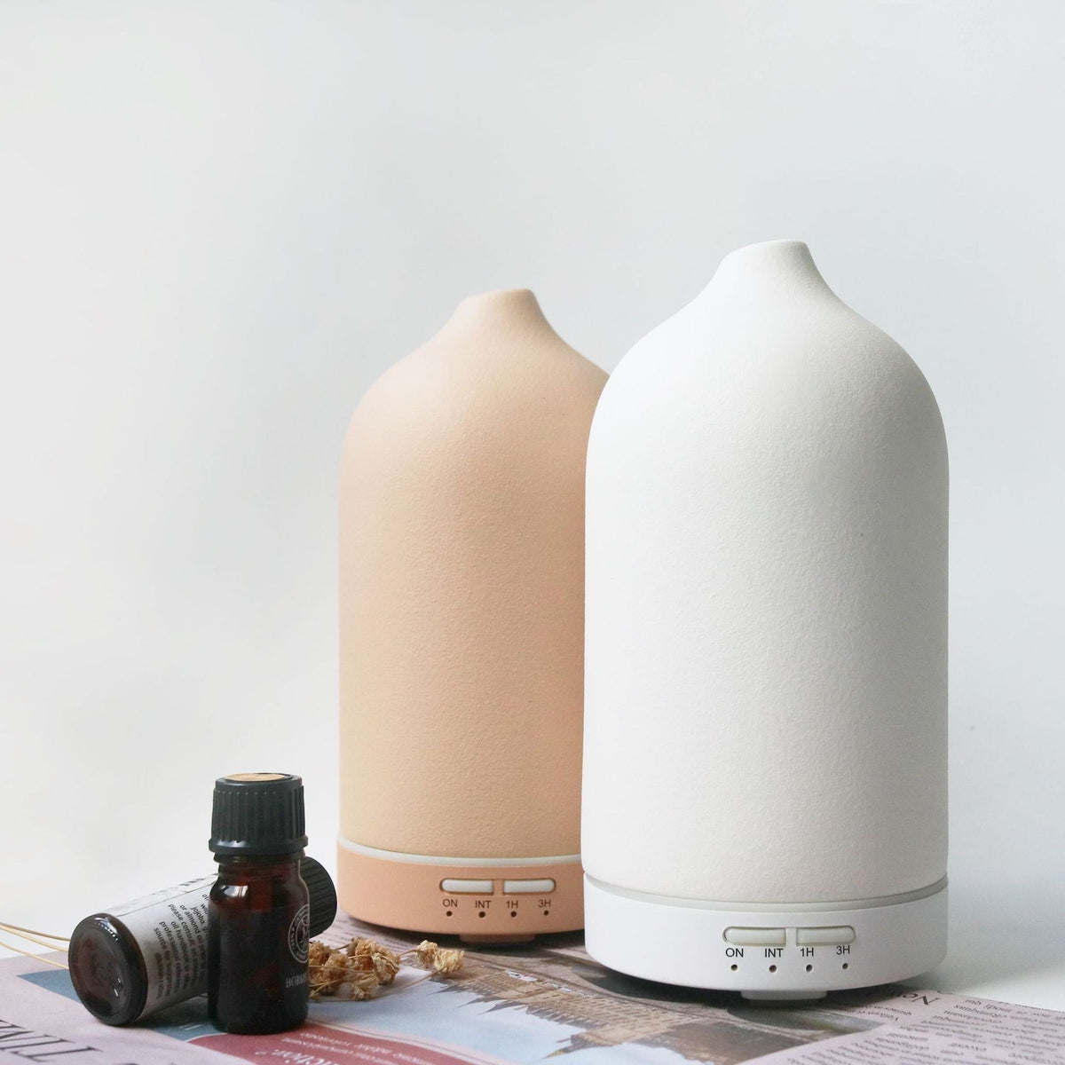 Essential Oil Diffuser with Aroma Humidifier Ceramic Ultrasonic Mist 100ml Capacity and Timer