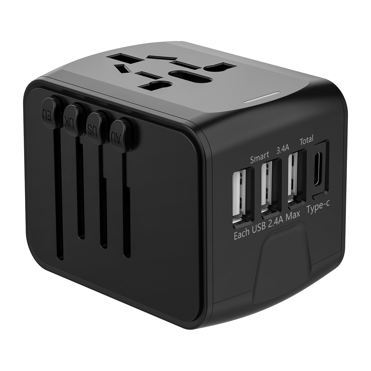 Eu Travel Adapter Plug with Universal Sockets USB Ports and International Prongs for Worldwide Use