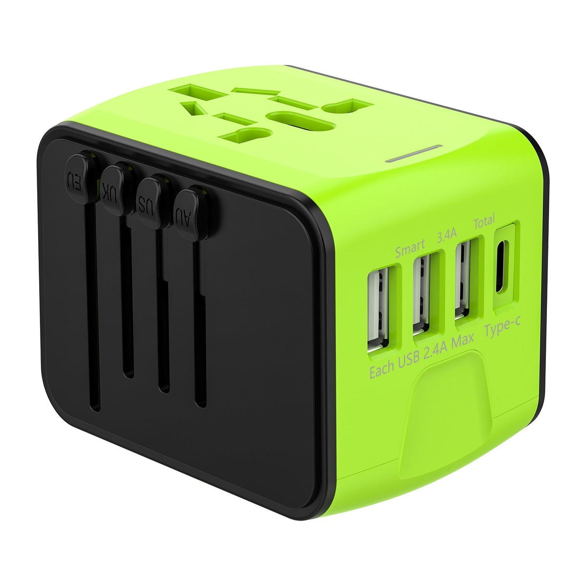Eu Travel Adapter Plug with Universal Sockets USB Ports and International Prongs for Worldwide Use