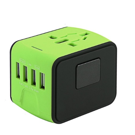 Eu Travel Adapter Plug with Universal Sockets USB Ports and International Prongs for Worldwide Use