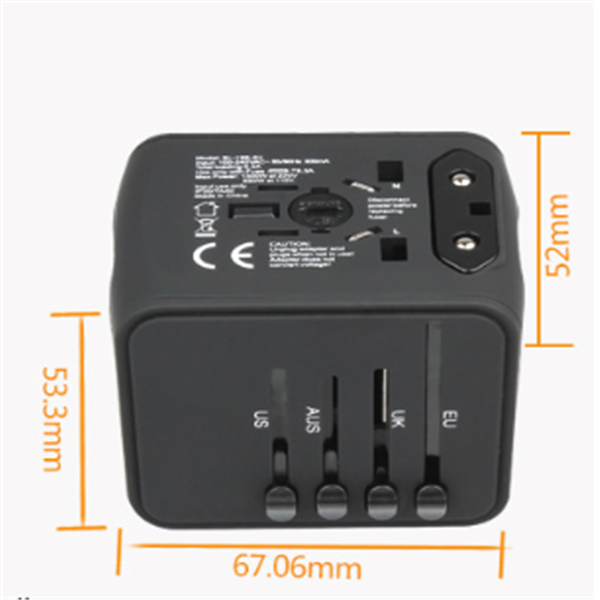 Eu Travel Adapter Plug with Universal Sockets USB Ports and International Prongs for Worldwide Use