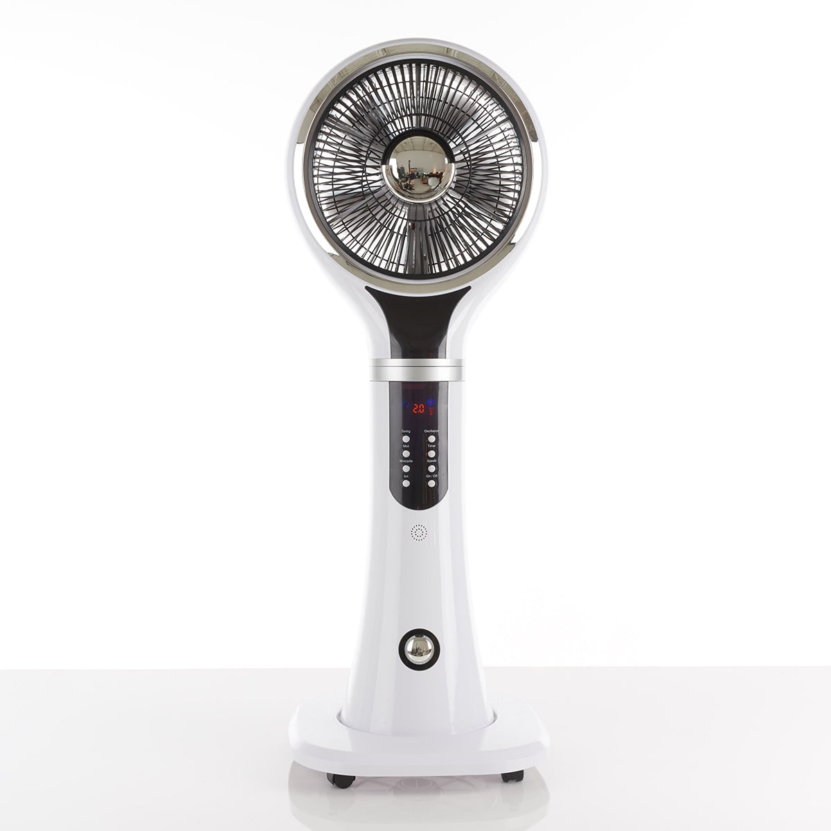 Evaporative Cooler Portable Misting Fan Pedestal Oscillating White LED Display