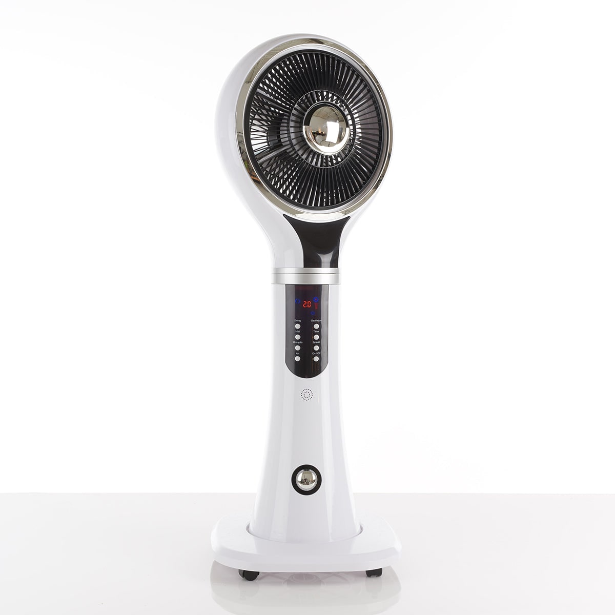 Evaporative Cooler Portable Misting Fan Pedestal Oscillating White LED Display