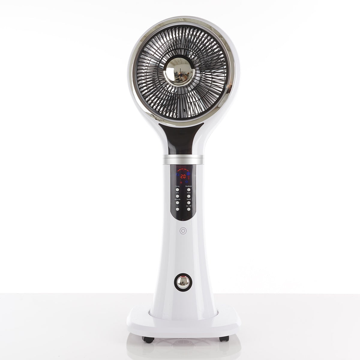 Evaporative Cooler Portable Misting Fan Pedestal Oscillating White LED Display