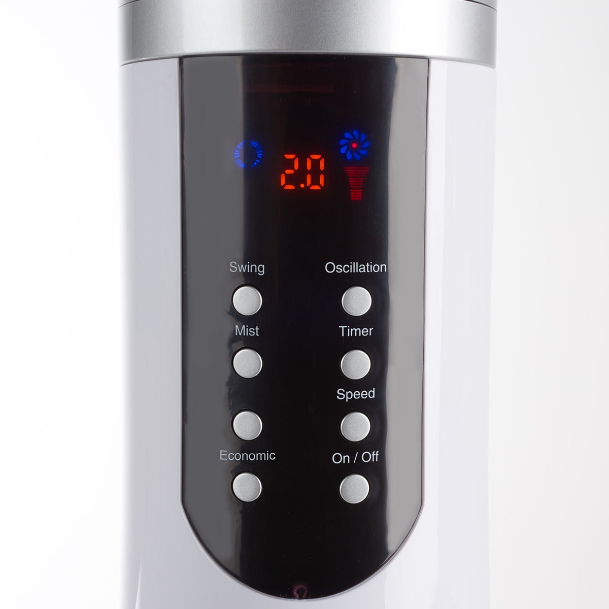 Evaporative Cooler Portable Misting Fan Pedestal Oscillating White LED Display