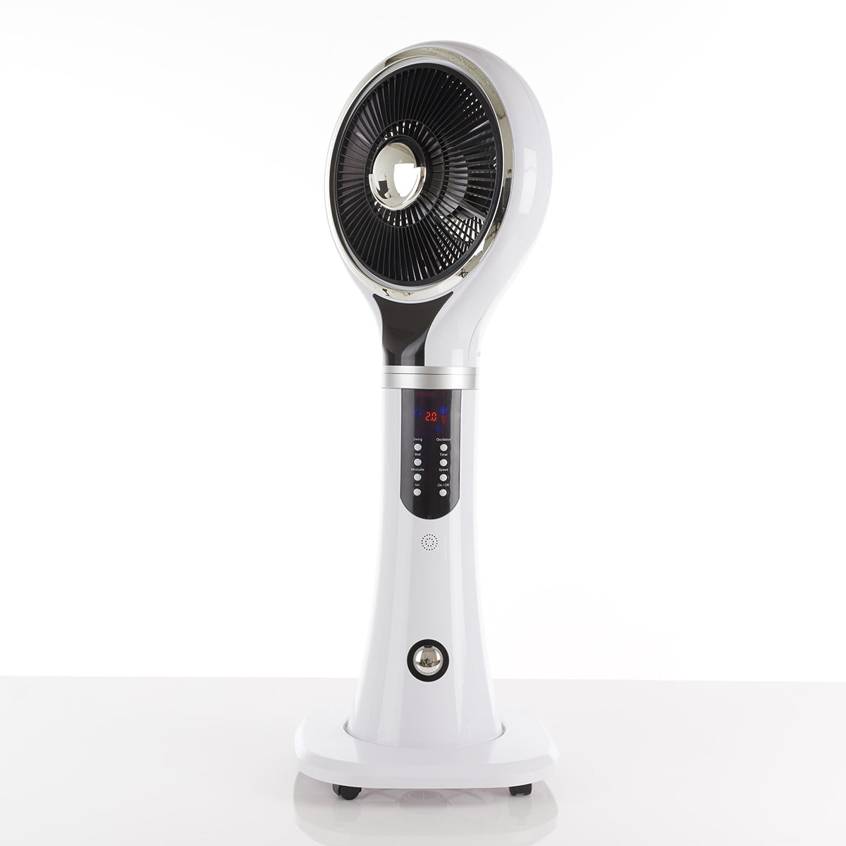 Evaporative Cooler Portable Misting Fan Pedestal Oscillating White LED Display