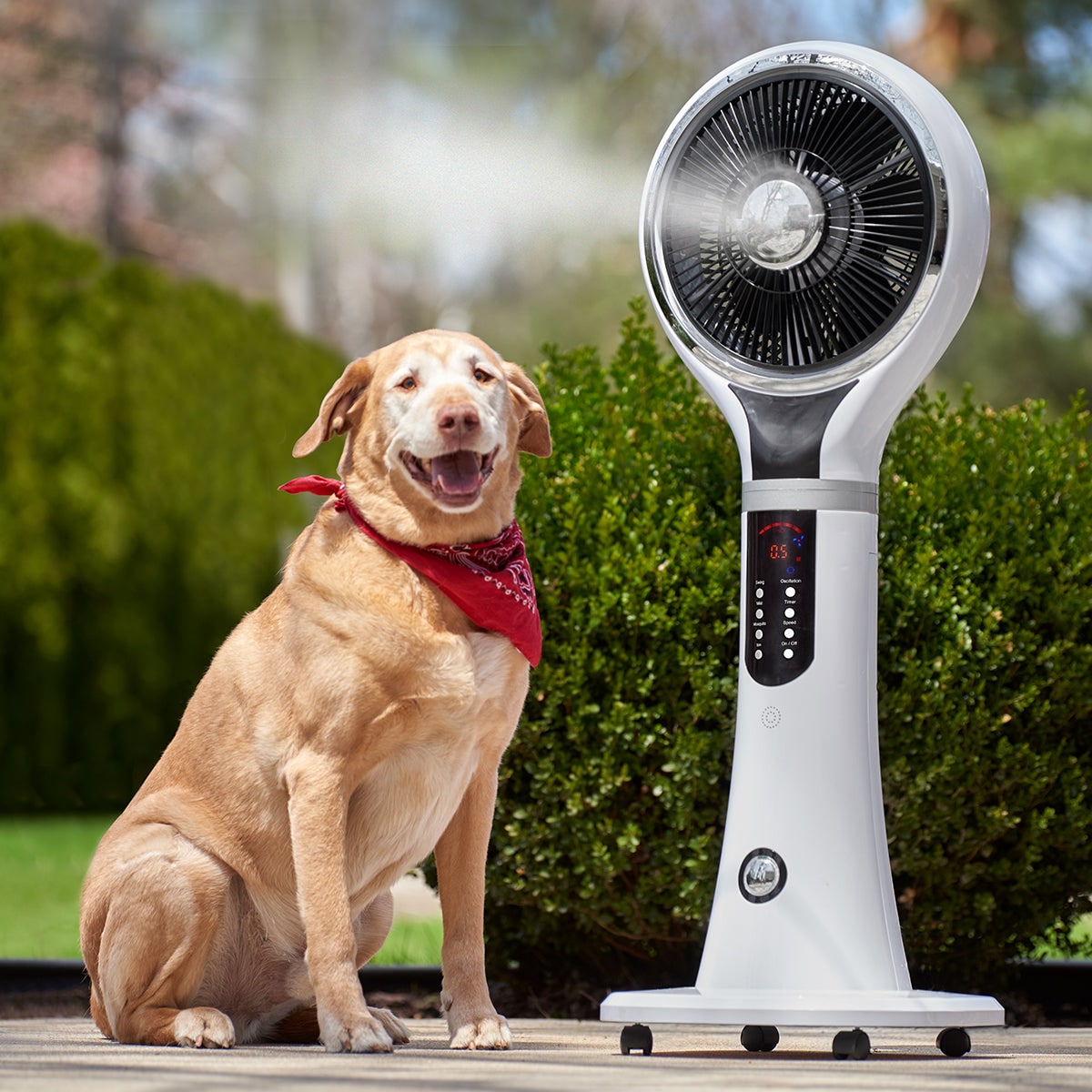 Evaporative Cooler Portable Misting Fan Pedestal Oscillating White LED Display