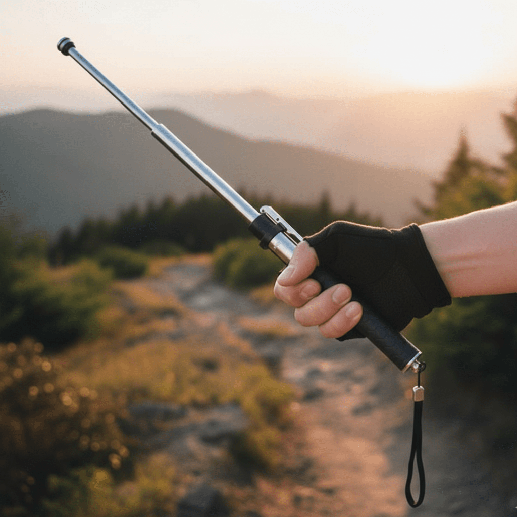 Expandable Baton Collapsible Self Defense Telescopic Metal Glass Breaker Portable Hiking