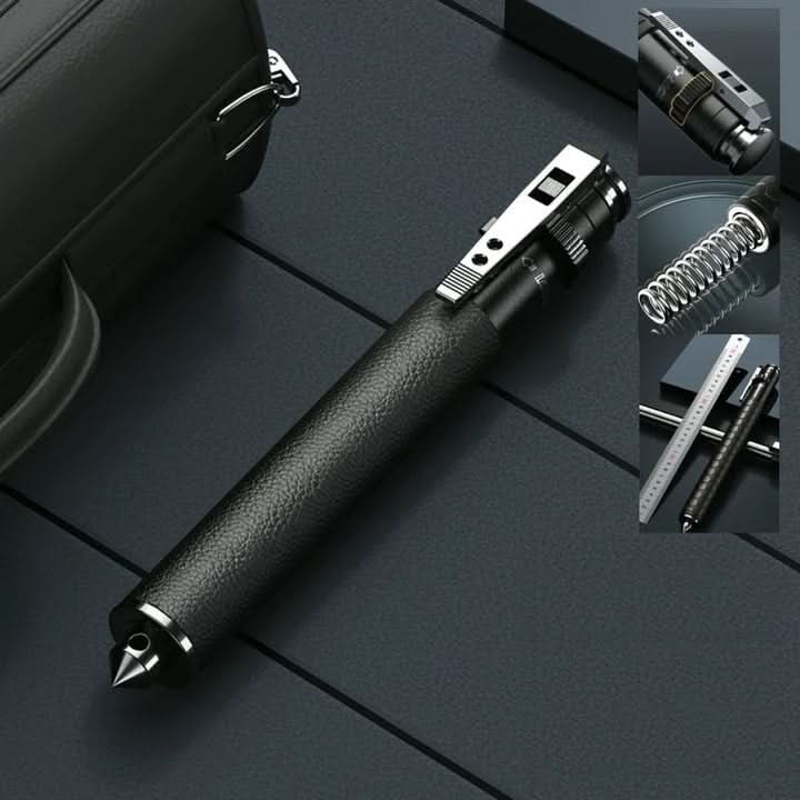 Expandable Baton Collapsible Self Defense Telescopic Metal Glass Breaker Portable Hiking