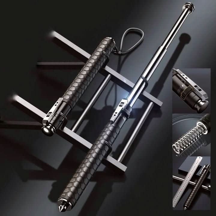 Expandable Baton Collapsible Self Defense Telescopic Metal Glass Breaker Portable Hiking