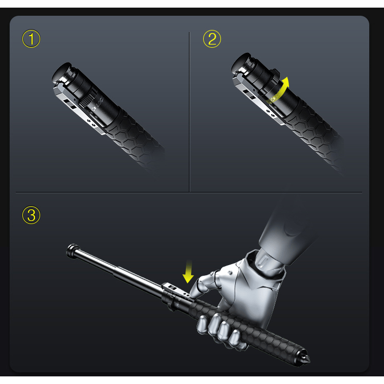 Expandable Baton Collapsible Self Defense Telescopic Metal Glass Breaker Portable Hiking