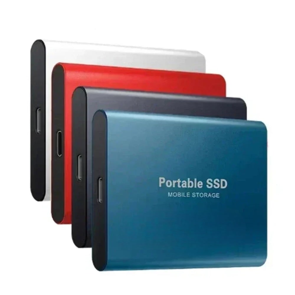 External Ssd Portable Solid State Drive with Usb-C Connection Cable Hard