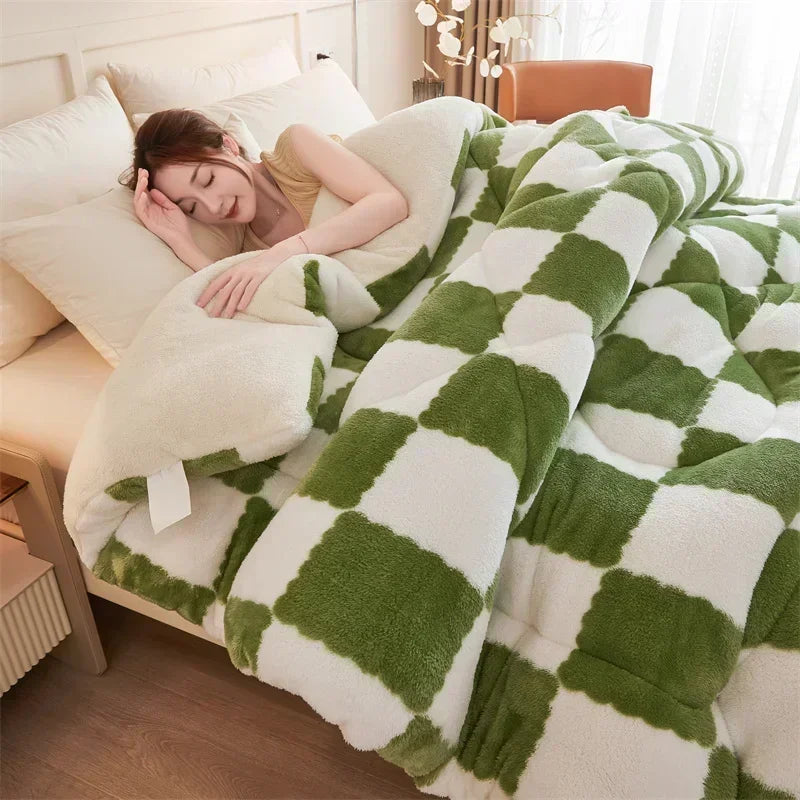Cozy Quilts Weighted Blanket with Plaid Design